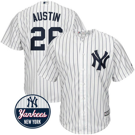 New York Yankees #26 Tyler Austin White Cool Base Jersey New York Yankees #26 Tyler Austin White Cool Base Jersey