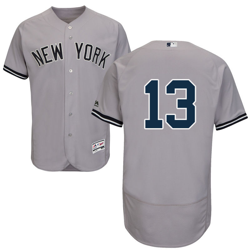 New York Yankees Alex Rodriguez #13 Grey Flexbase Authentic Collection Player Jersey