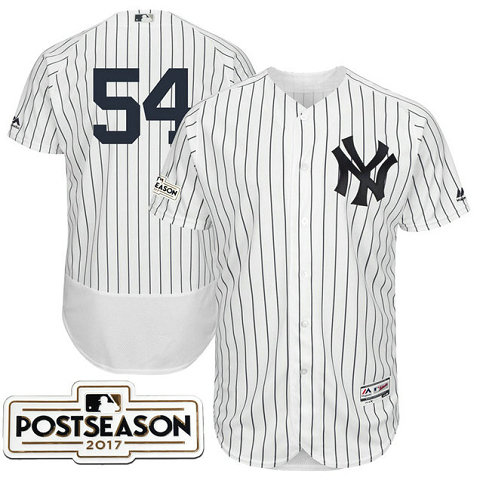 New York Yankees Aroldis Chapman #54 White 2017 Postseason Patch Flex Base Jersey