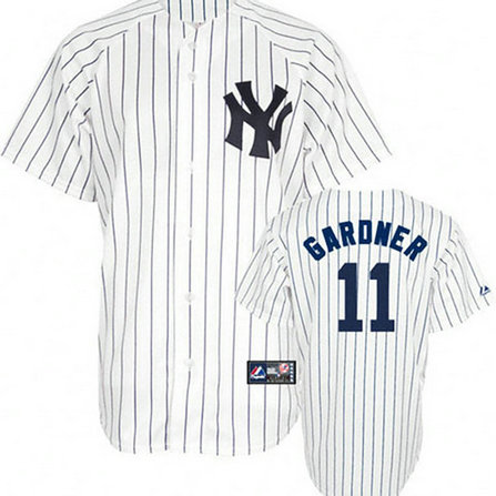 New York Yankees #11 Brett Gardner White Jersey