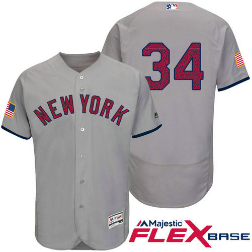 New York Yankees #34 Brian McCann Grey Stars & Stripes 2016 Independence Day Flex Base Jersey