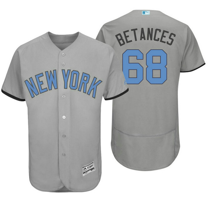 New York Yankees #68 Dellin Betances Grey Fashion 2016 Father's Day Flex Base Jersey