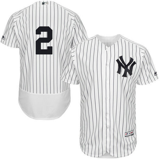 New York Yankees Derek Jeter #2 White Authentic Collection Flexbase Player Jersey New York Yankees Derek Jeter #2 White Authentic Collection Flexbase Player Jersey
