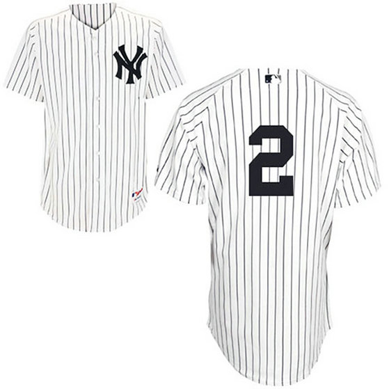 New York Yankees #2 Derek Jeter White Home Jersey New York Yankees #2 Derek Jeter White Home Jersey