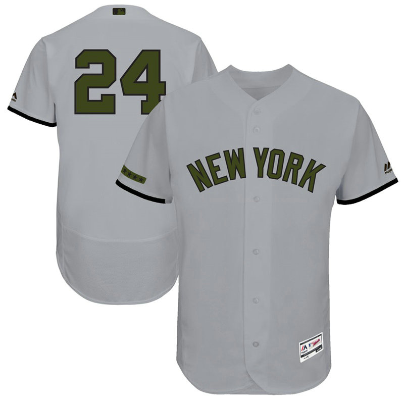 Gary Sanchez #24 New York Yankees 2017 Memorial Day Grey Flex Base Jersey