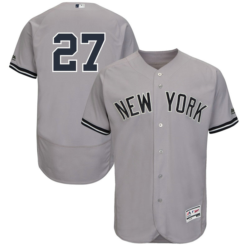 New York Yankees Giancarlo Stanton #27 Grey Authentic Collection Road Flex Base Player Jersey
