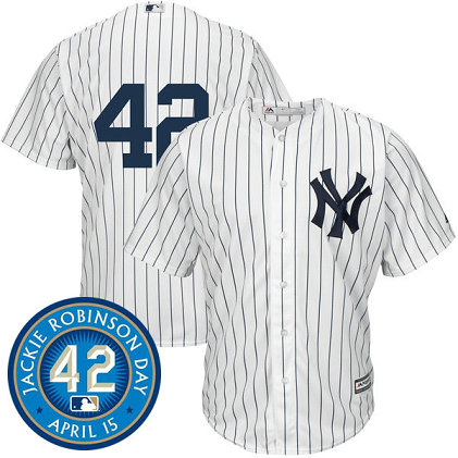 New York Yankees #42 Jackie Robinson White/Black Cool Base Jersey New York Yankees #42 Jackie Robinson White/Black Cool Base Jersey