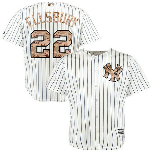 New York Yankees Jacoby Ellsbury #22 White Digital Camo USMC Player Jersey