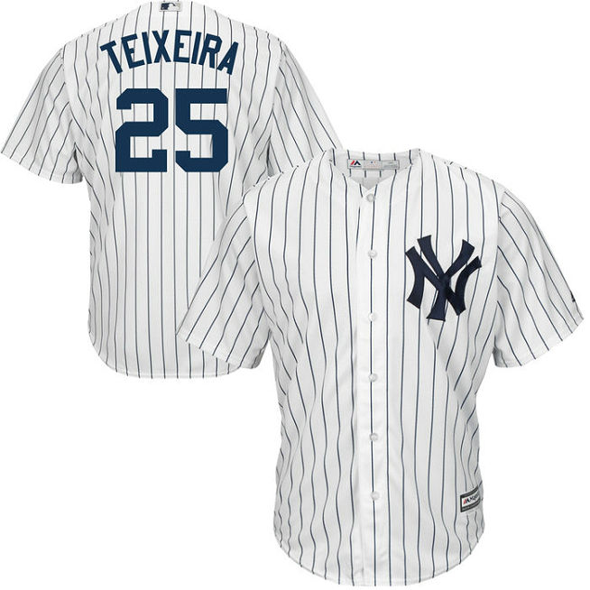 New York Yankees #25 Mark Teixeira White Official Cool Base Jersey