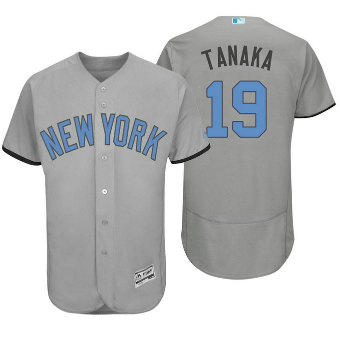 New York Yankees #19 Masahiro Tanaka Grey Fashion 2016 Father's Day Flex Base Jersey