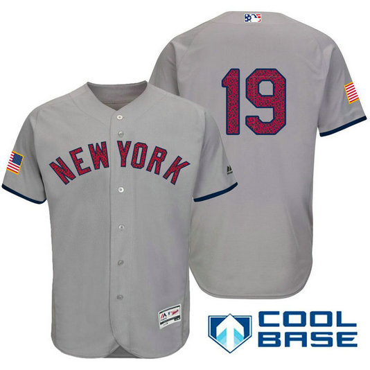 New York Yankees #19 Masahiro Tanaka Grey Stars & Stripes 2016 Independence Day Cool Base Jersey