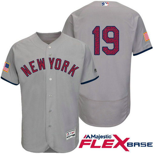 New York Yankees #19 Masahiro Tanaka Grey Stars & Stripes 2016 Independence Day Flex Base Jersey