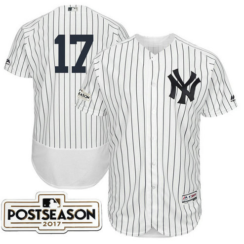 New York Yankees Matt Holliday #17 White 2017 Postseason Patch Flex Base Jersey