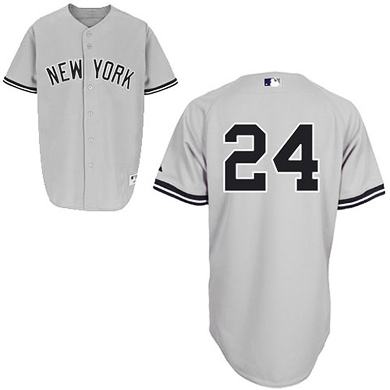 New York Yankees #24 Robinson Cano Grey Away Jersey New York Yankees #24 Robinson Cano Grey Away Jersey