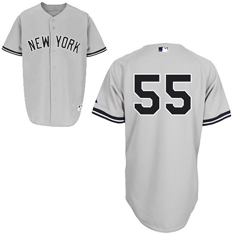 New York Yankees #55 Russell Martin Grey Away Jersey