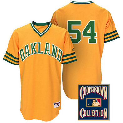 Oakland Athletics #54 Sonny Grey Gold Turn Back the Clock Throwback Jersey
