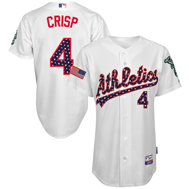 Oakland Athletics Coco Crisp #4 White 2016 Independence Day Stars & Stripes Authentic Cool Base Jersey Oakland Athletics Coco Crisp #4 White 2016 Independence Day Stars & Stripes Authentic Cool Base Jersey