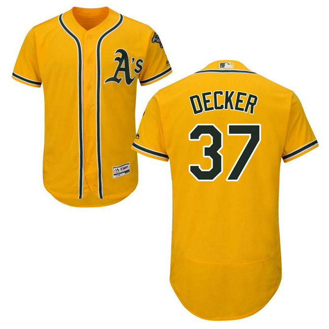 Oakland Athletics Jaff Decker #37 Gold Alternate Flex Base Jersey