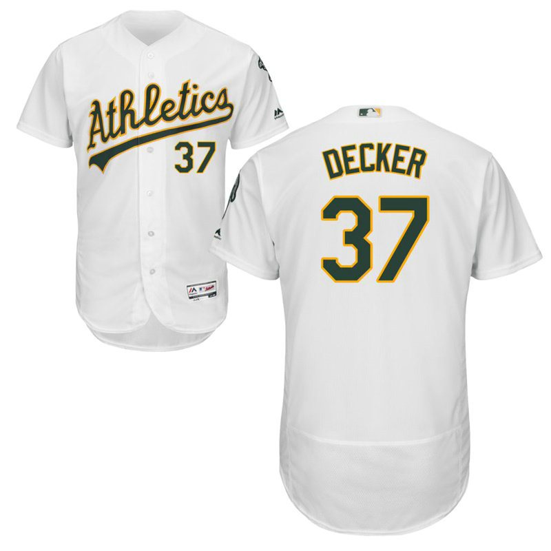 Oakland Athletics Jaff Decker #37 White Home Flex Base Jersey