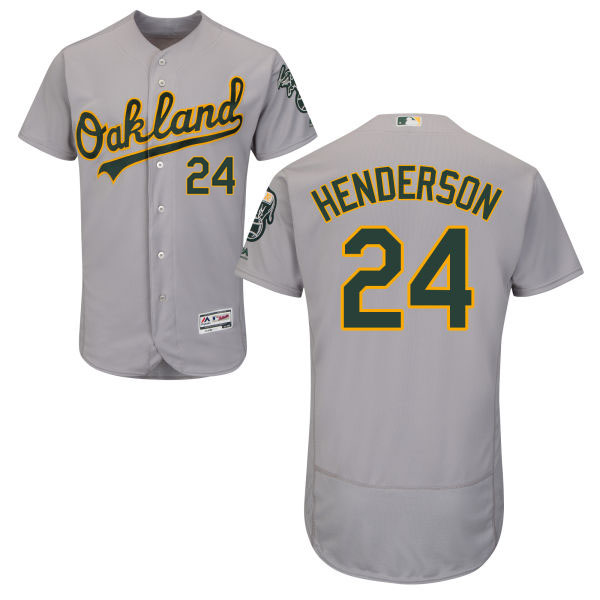 Oakland Athletics Rickey Henderson #24 Grey Authentic Collection Flexbase Jersey