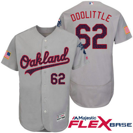 Oakland Athletics #62 Sean Doolittle Grey Stars & Stripes 2016 Independence Day Flex Base Jersey Oakland Athletics #62 Sean Doolittle Grey Stars & Stripes 2016 Independence Day Flex Base Jersey