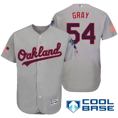 Oakland Athletics #54 Sonny Grey Grey Stars & Stripes 2016 Independence Day Cool Base Jersey Oakland Athletics #54 Sonny Grey Grey Stars & Stripes 2016 Independence Day Cool Base Jersey
