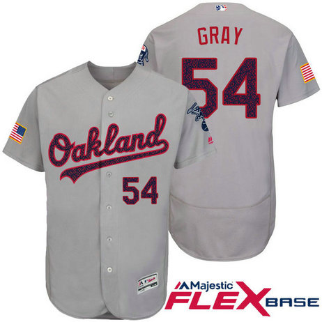Oakland Athletics #54 Sonny Grey Grey Stars & Stripes 2016 Independence Day Flex Base Jersey Oakland Athletics #54 Sonny Grey Grey Stars & Stripes 2016 Independence Day Flex Base Jersey