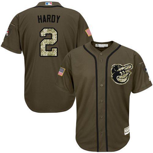 Baltimore Orioles #2 J.J. Hardy Olive Camo Jersey