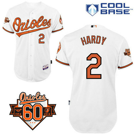 Baltimore Orioles #2 J.J. Hardy Authentic White Home Cool Base Jersey