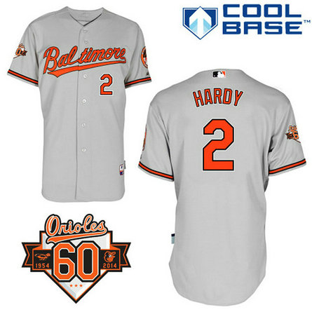 Baltimore Orioles #2 J.J. Hardy Authentic Grey Away Cool Base Jersey