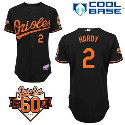 Baltimore Orioles #2 J.J. Hardy Authentic Black Alternate Cool Base Jersey