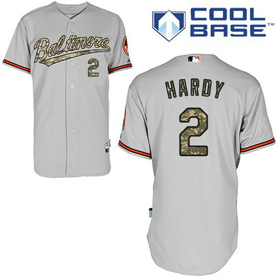 Baltimore Orioles #2 J.J. Hardy Authentic Grey USMC Cool Base Jersey