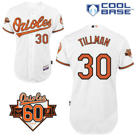 Baltimore Orioles #30 Chris Tillman Authentic White Home Cool Base Jersey Baltimore Orioles #30 Chris Tillman Authentic White Home Cool Base Jersey