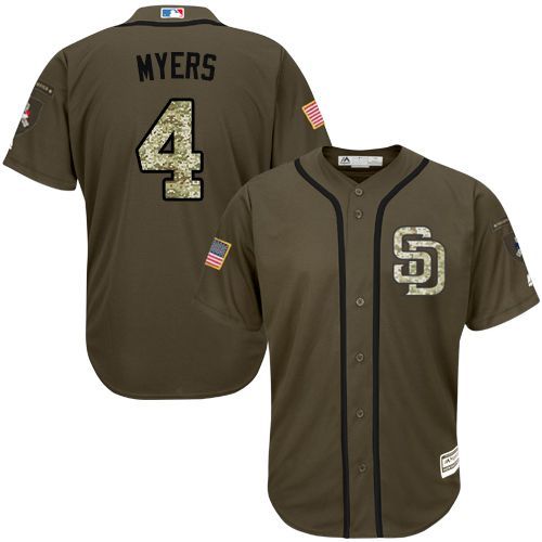San Diego Padres #4 Wil Myers Olive Camo Jersey
