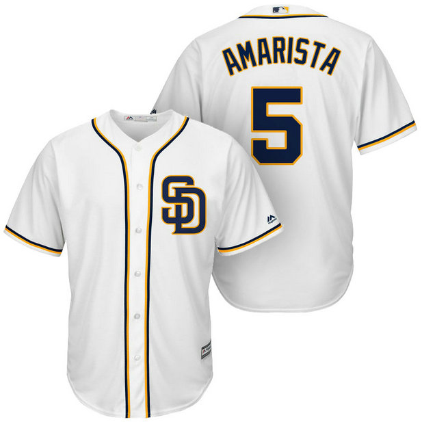 San Diego Padres #5 Alexi Amarista White Cool Base Jersey San Diego Padres #5 Alexi Amarista White Cool Base Jersey