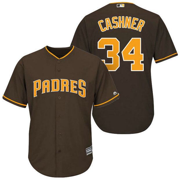 San Diego Padres #34 Andrew Cashner Brown Cool Base Jersey San Diego Padres #34 Andrew Cashner Brown Cool Base Jersey
