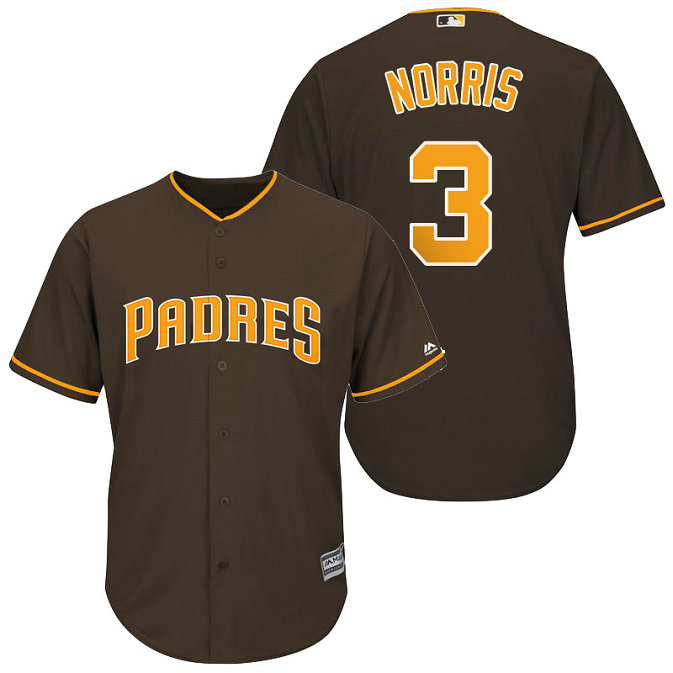 San Diego Padres #3 Derek Norris Brown Cool Base Jersey San Diego Padres #3 Derek Norris Brown Cool Base Jersey