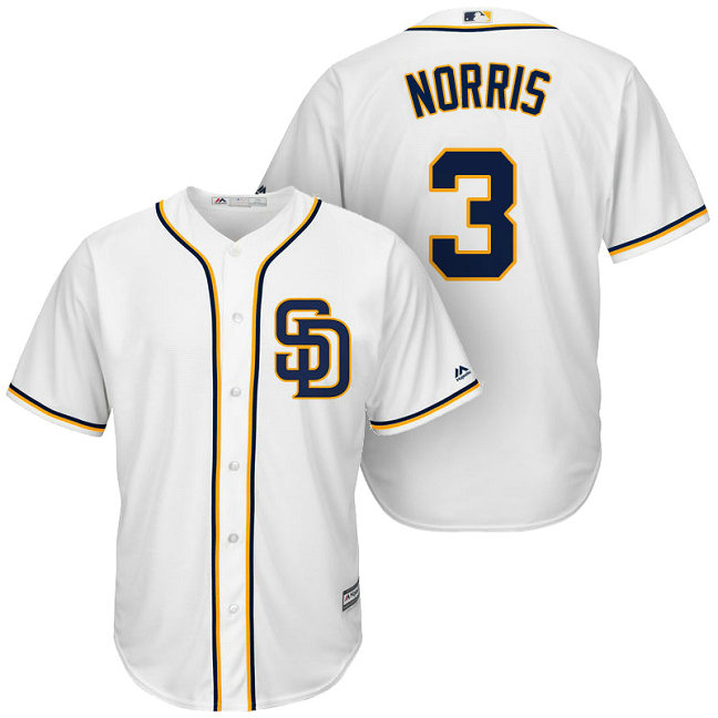 San Diego Padres #3 Derek Norris White Cool Base Jersey San Diego Padres #3 Derek Norris White Cool Base Jersey