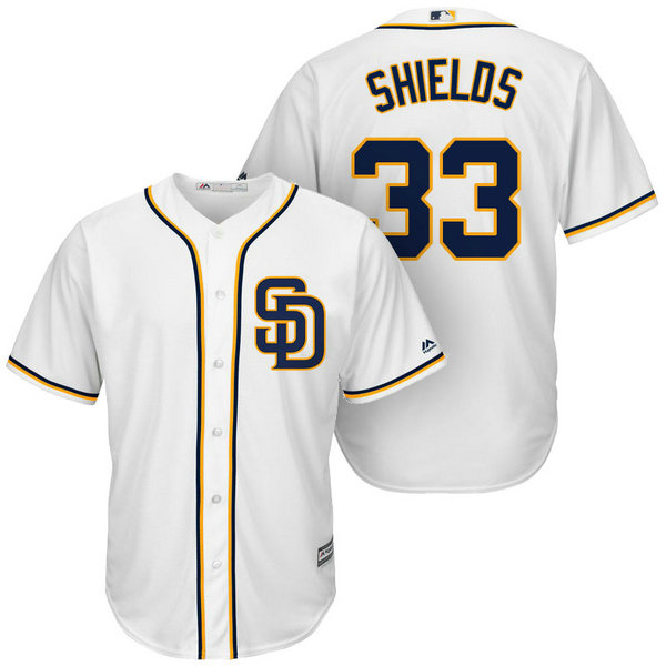 San Diego Padres #33 James Shields White Cool Base Jersey