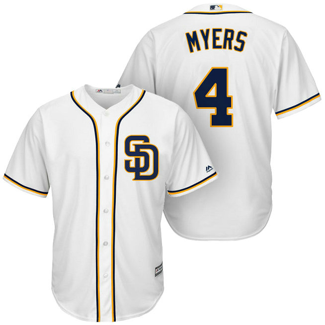 San Diego Padres #4 Wil Myers White Cool Base Jersey