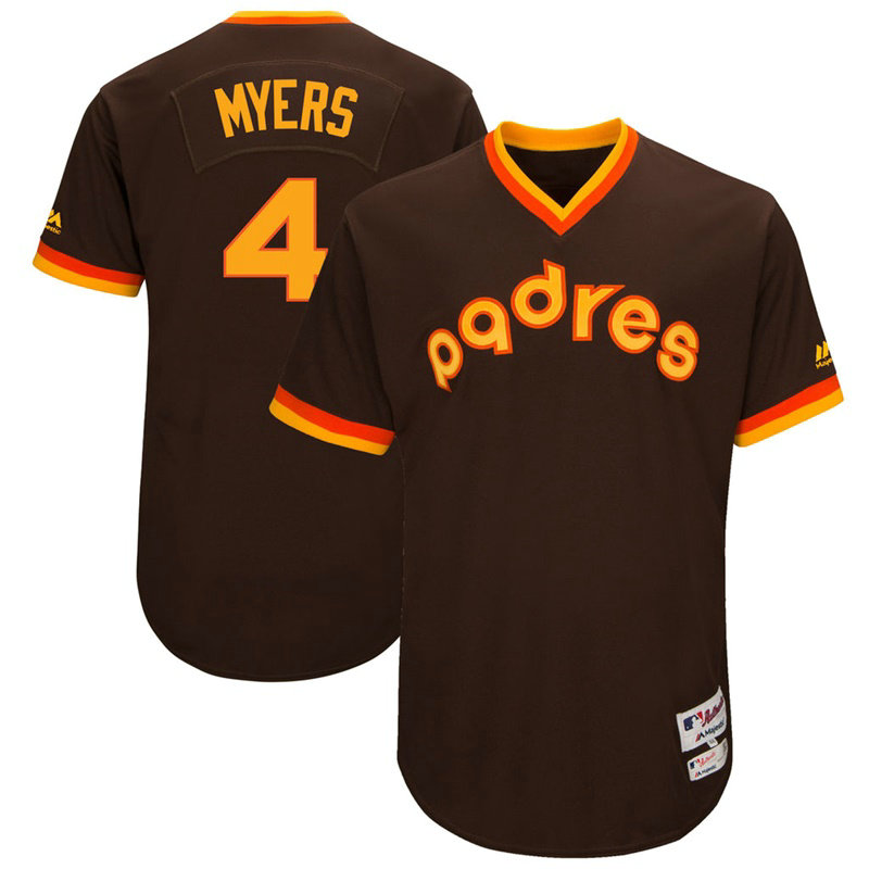 San Diego Padres #4 Wil Myers Brown 1983 Throwback Turn Back the Clock Authentic Player Jersey