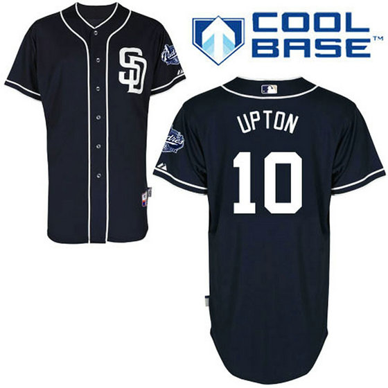 San Diego Padres #10 Justin Upton Authentic Navy Blue Alternate Cool Base Jersey