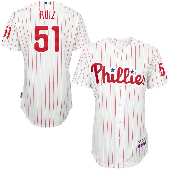 Philadelphia Phillies Carlos Ruiz #51 White Authentic Turn Back the Clock Jersey