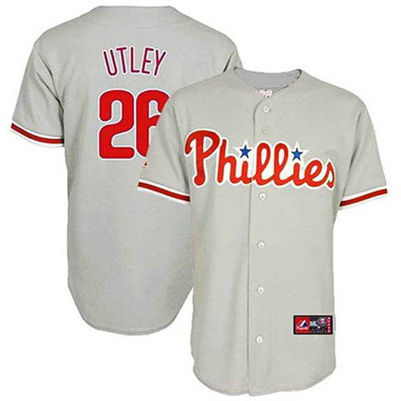 YOUTH Philadelphia Phillies #26 Chase UtleyGrey Jersey