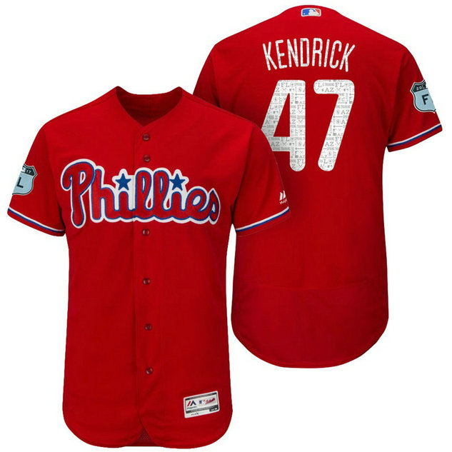 Philadelphia Phillies Howie Kendrick #47 Scarlet 2017 Spring Training Grapefruit League Patch Authentic Collection Flex Base Jersey Philadelphia Phillies Howie Kendrick #47 Scarlet 2017 Spring Training Grapefruit League Patch Authentic Collection Flex Base Jersey