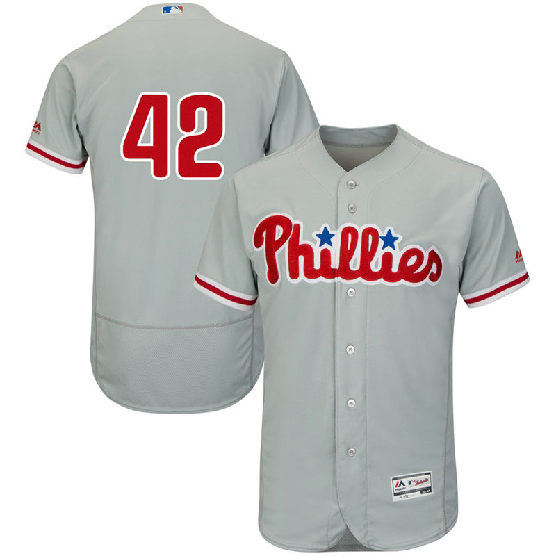 Philadelphia Phillies Jackie Robinson #42 Grey Commemorative Flex Base Jersey