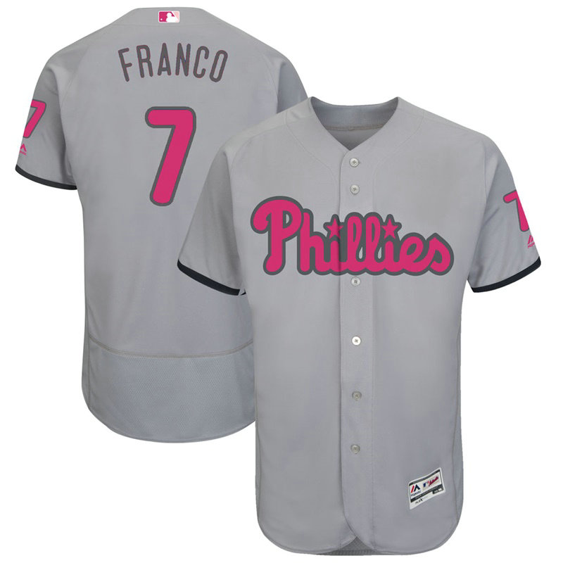 Maikel Franco #7 Philadelphia Phillies 2017 Mother's Day Grey Flex Base Jersey Maikel Franco #7 Philadelphia Phillies 2017 Mother's Day Grey Flex Base Jersey