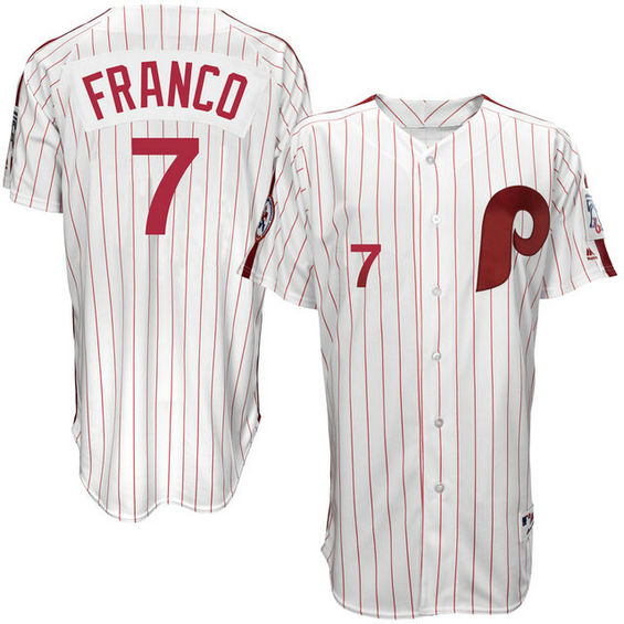 Philadelphia Phillies Maikel Franco #7 White 1976 Turn Back the Clock Authentic Player Jersey Philadelphia Phillies Maikel Franco #7 White 1976 Turn Back the Clock Authentic Player Jersey