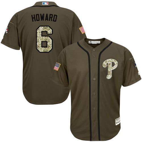 Philadelphia Phillies #6 Ryan Howard Olive Camo Jersey Philadelphia Phillies #6 Ryan Howard Olive Camo Jersey
