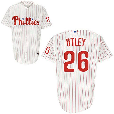 YOUTH Philadelphia Phillies #26 Chase UtleyWhite Red Strip Home Jersey